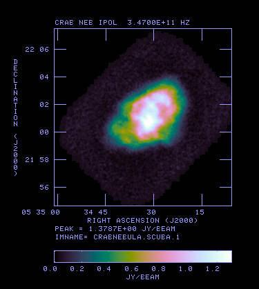 SCUBA image of the Crab Nebula